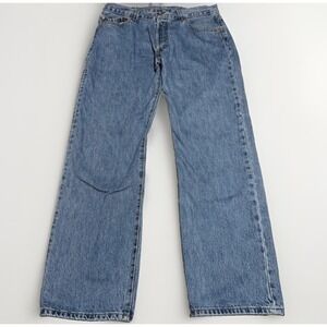 Y2K Levis 501 Mens Original Fit Straight Leg Blue Denim Jeans 36x32 Button Fly